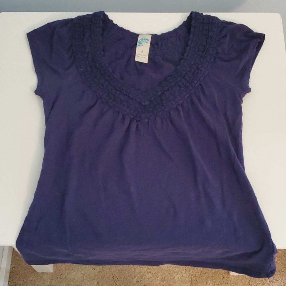 Purple blue anthropologie shirt